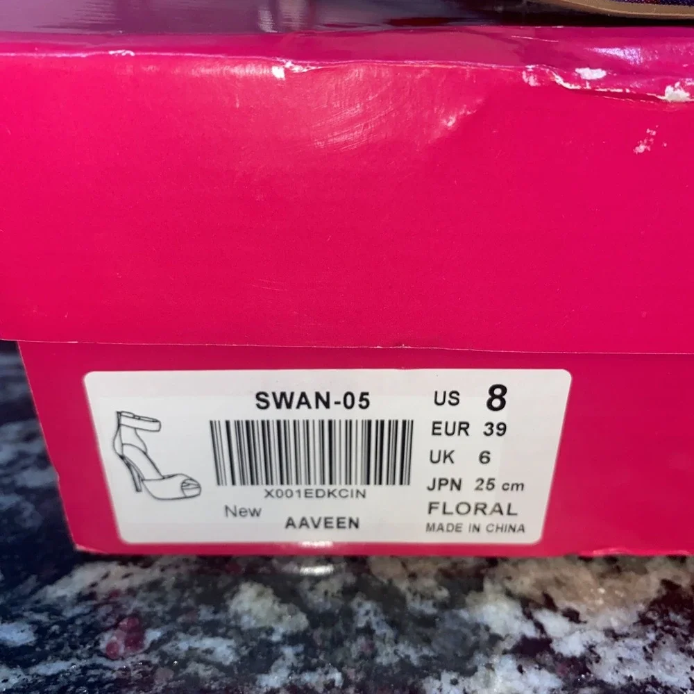 Dream Pairs Floral High Heel Peep Toe Womens 8 - Picture 8 of 9
